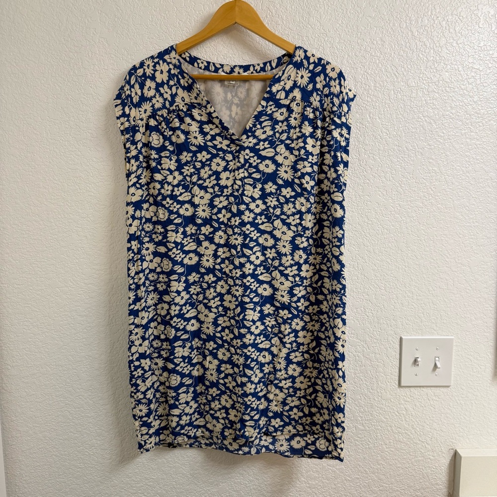 Gerard Darel Blue and Cream Floral Mini Dress